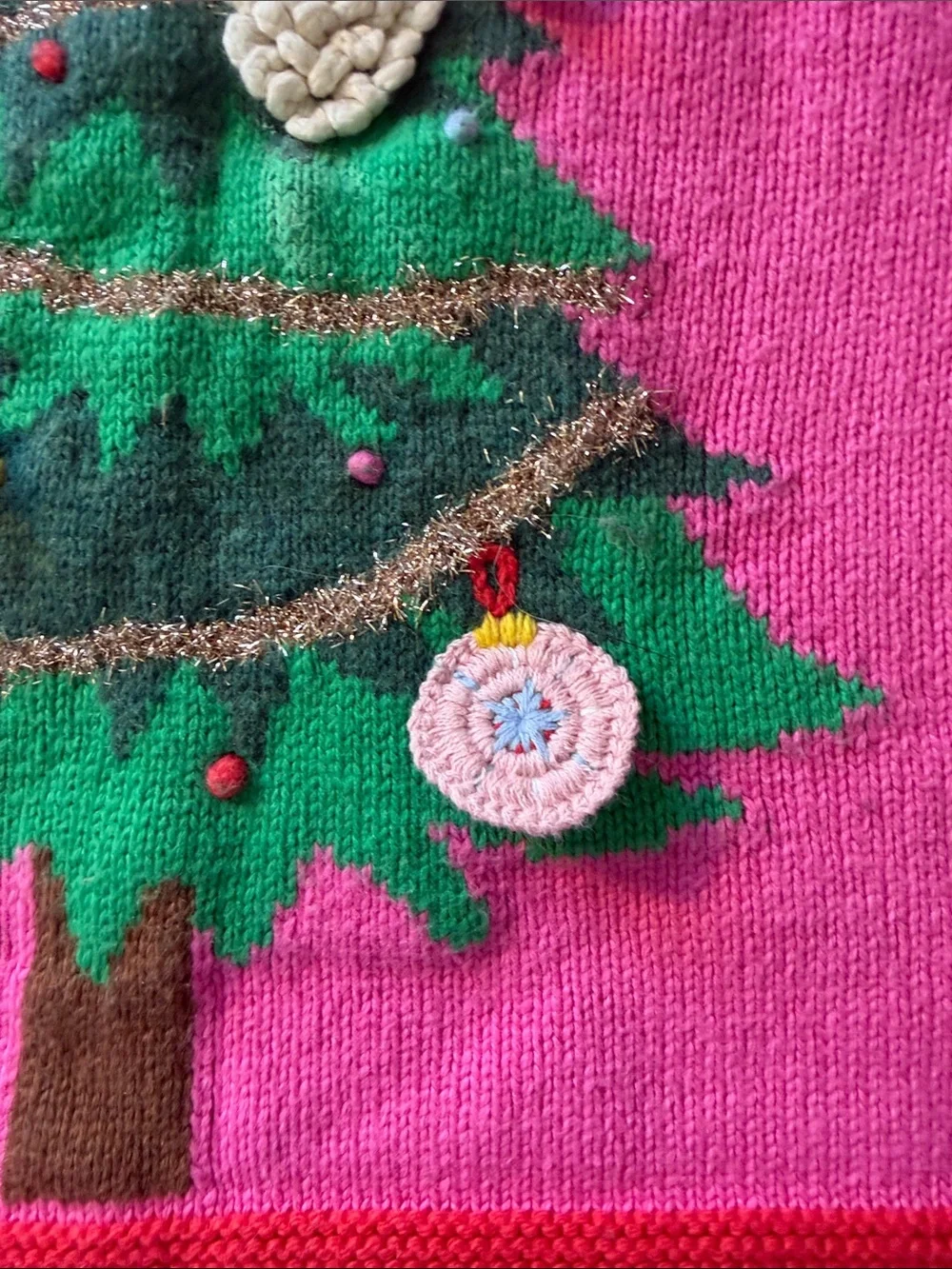 Mini Boden Hot Pink Holiday Sweater Top